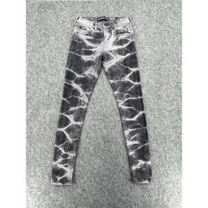 Express Jeans Legging Mid Rise Gray Tie Dye Skinny Stretch Women Size 0R